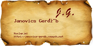 Janovics Geréb névjegykártya